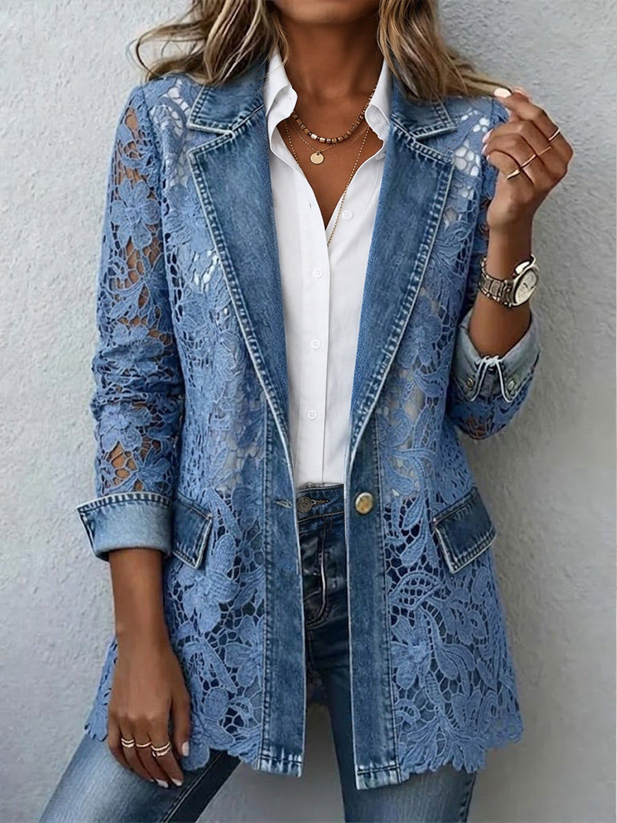 Lacinda | Lace Paneled Blazer