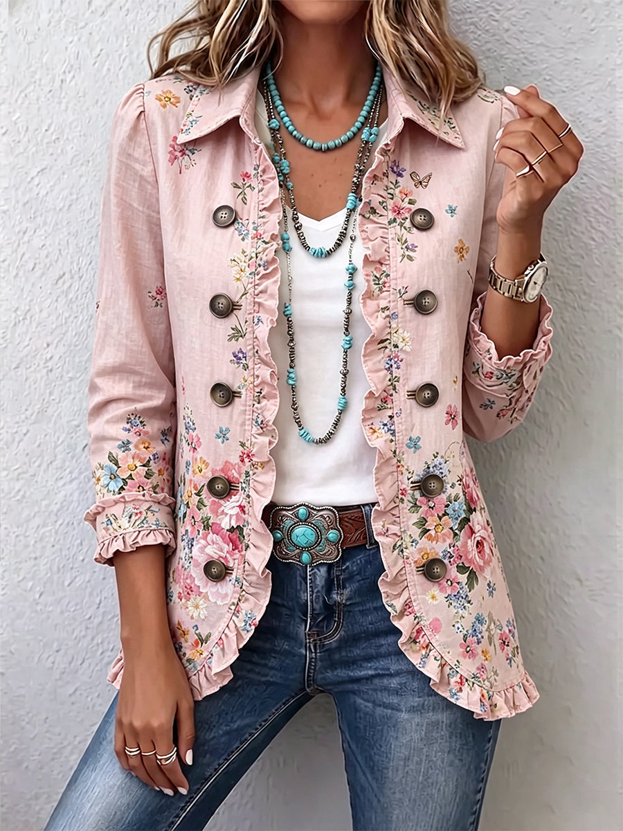 Bettany | Floral Ruffle Jacket
