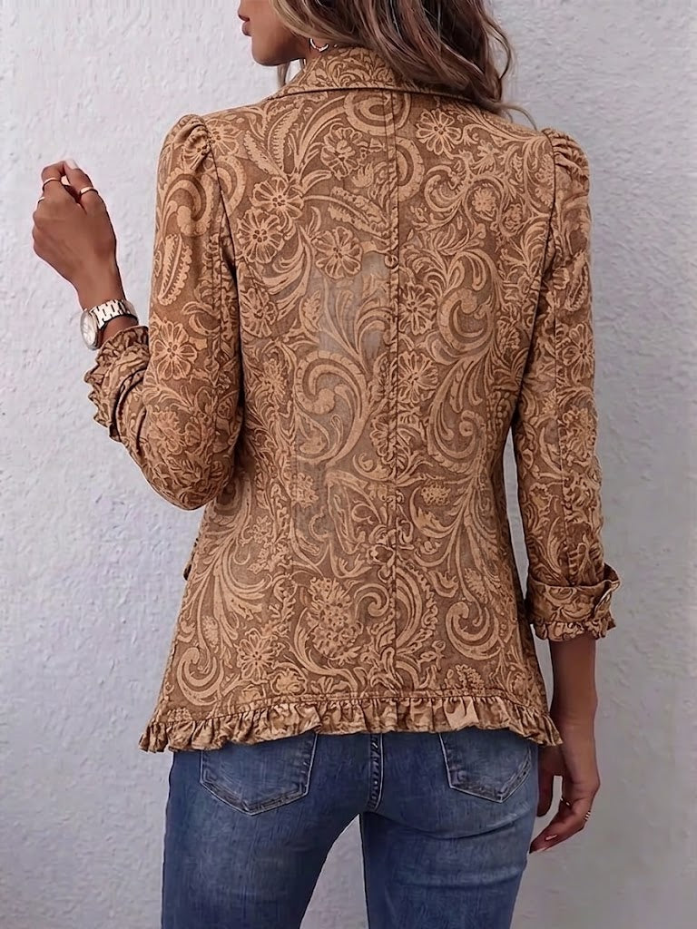 Vyclara | Floral Ruffled Jacket