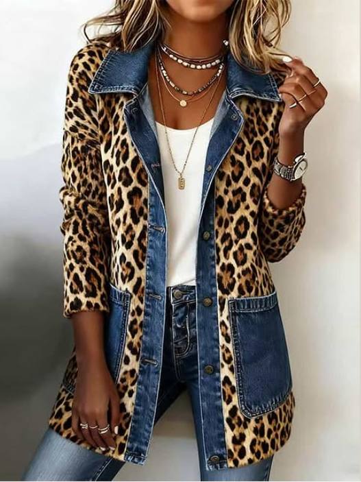 Fallon | Leopard Denim Jacket