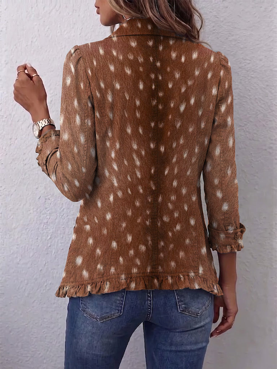 Nolinda | Animal-Print Ruffled Jacket
