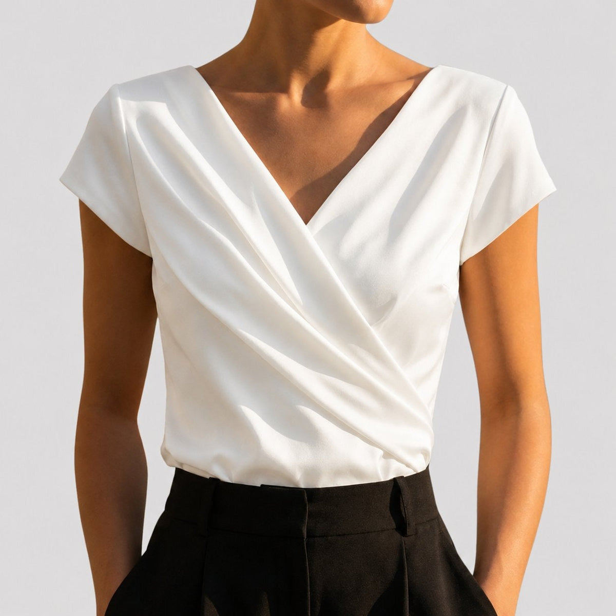 Margaret | Satin Wrap Blouse
