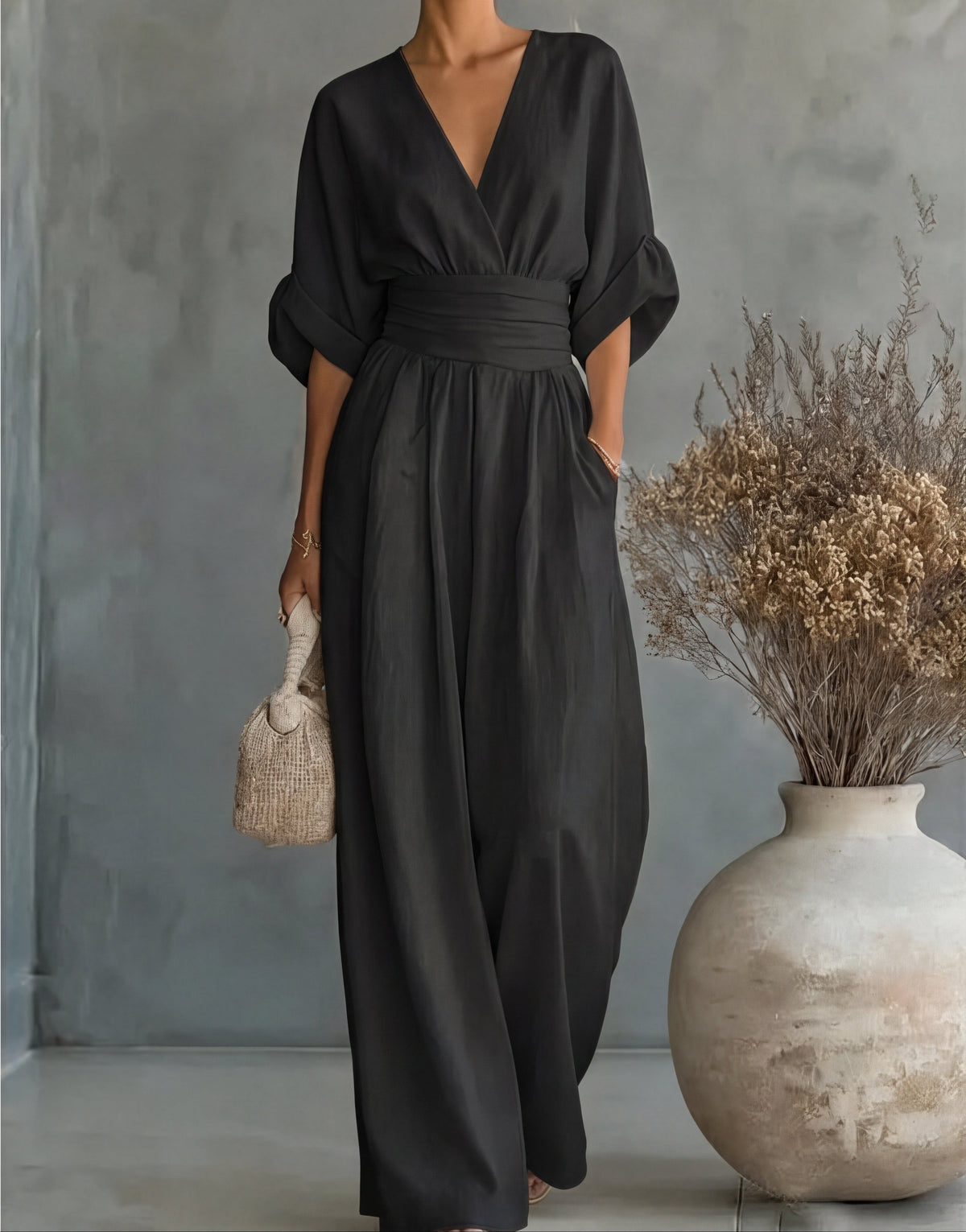Marina | Wrap Wide-Leg Jumpsuit