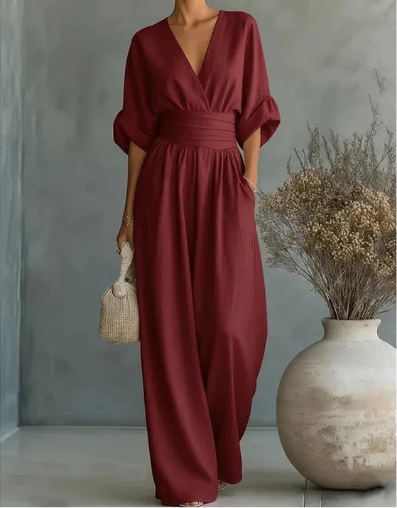 Marina | Wrap Wide-Leg Jumpsuit