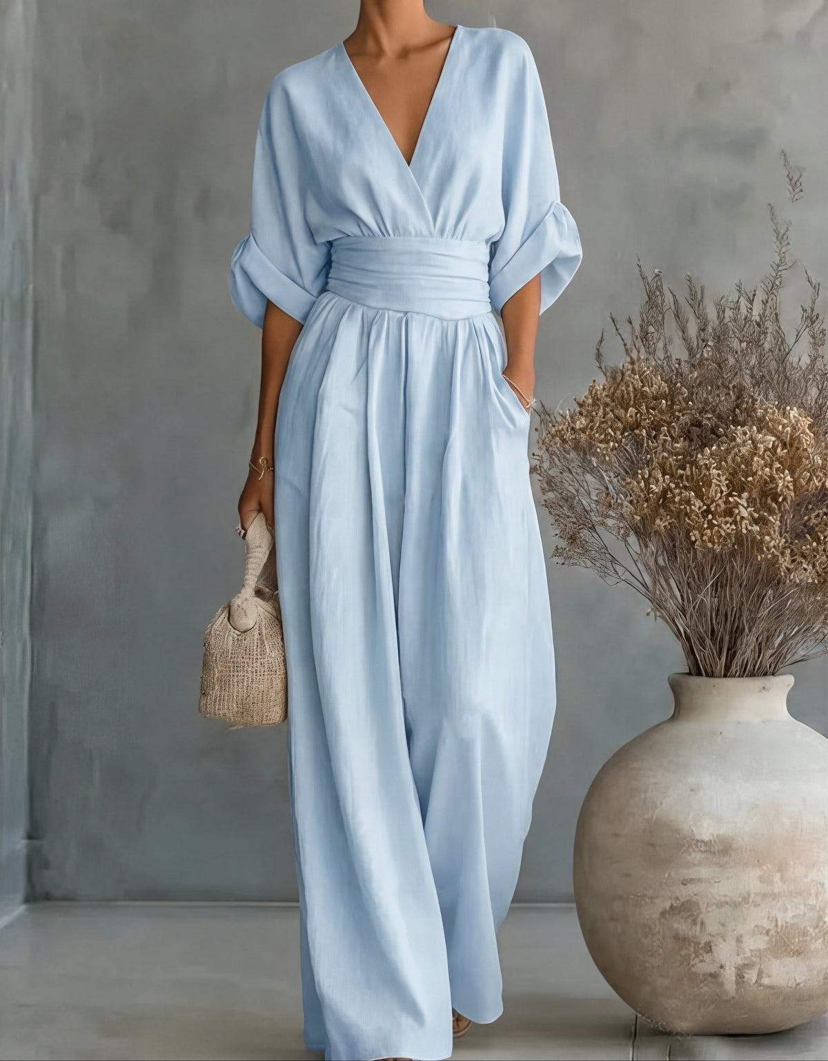 Marina | Wrap Wide-Leg Jumpsuit