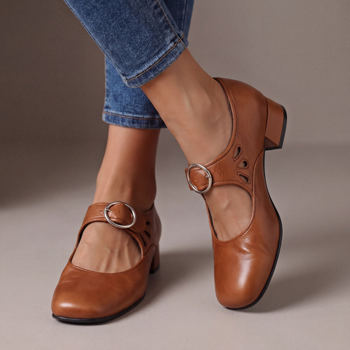 Josephine | Leather Mary Jane Heels