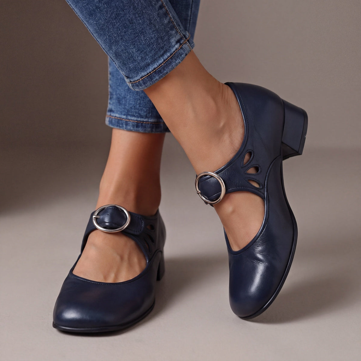 Josephine | Leather Mary Jane Heels