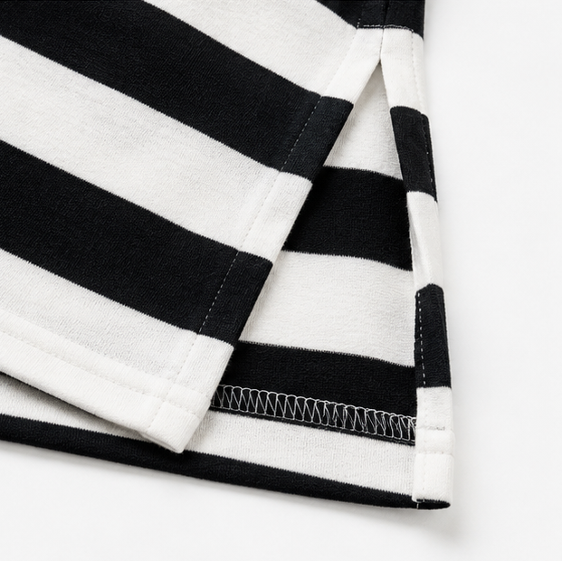 Sereva | Striped Drawstring Midi Dress