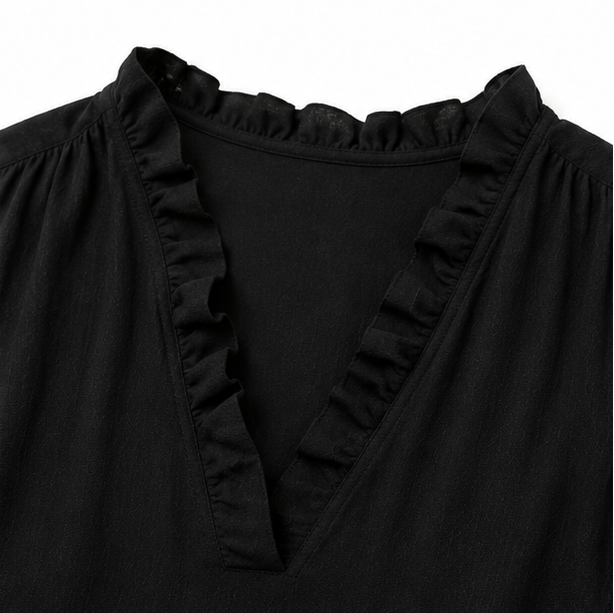 Soléra | Ruffle V-Neck Maxi Dress
