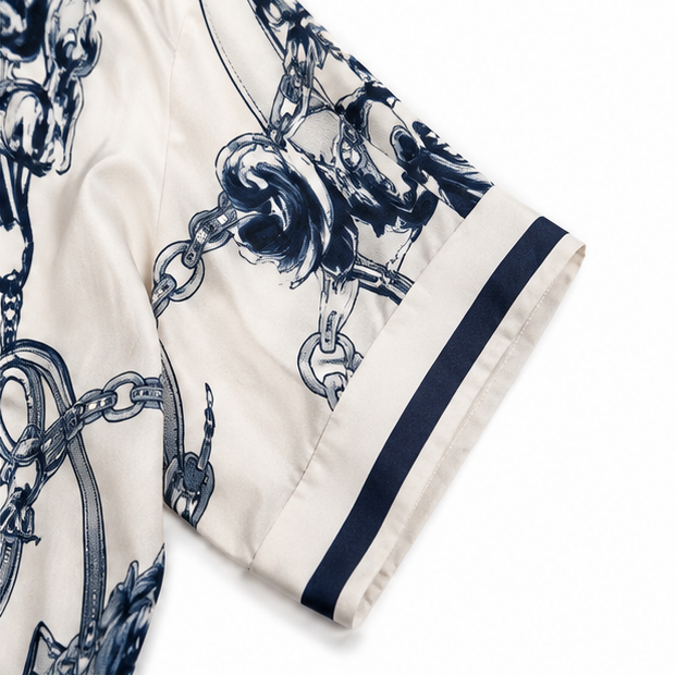 Solenne | Vintage Scroll Maxi Dress
