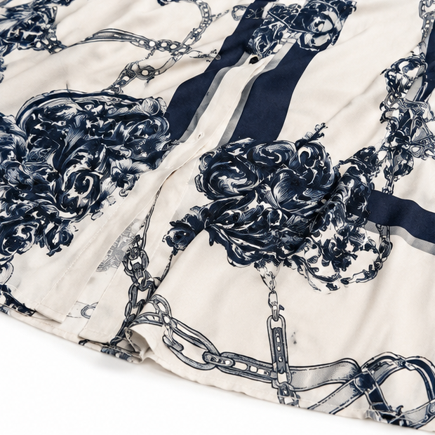 Solenne | Vintage Scroll Maxi Dress