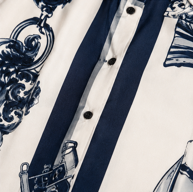 Solenne | Vintage Scroll Maxi Dress