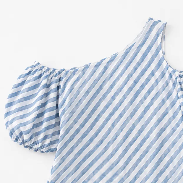 Solenta | One-Shoulder Striped Maxi Dress