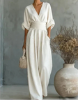 Marina | Wrap Wide-Leg Jumpsuit