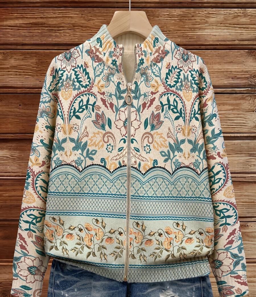 Sybilla | Floral Border Cardigan