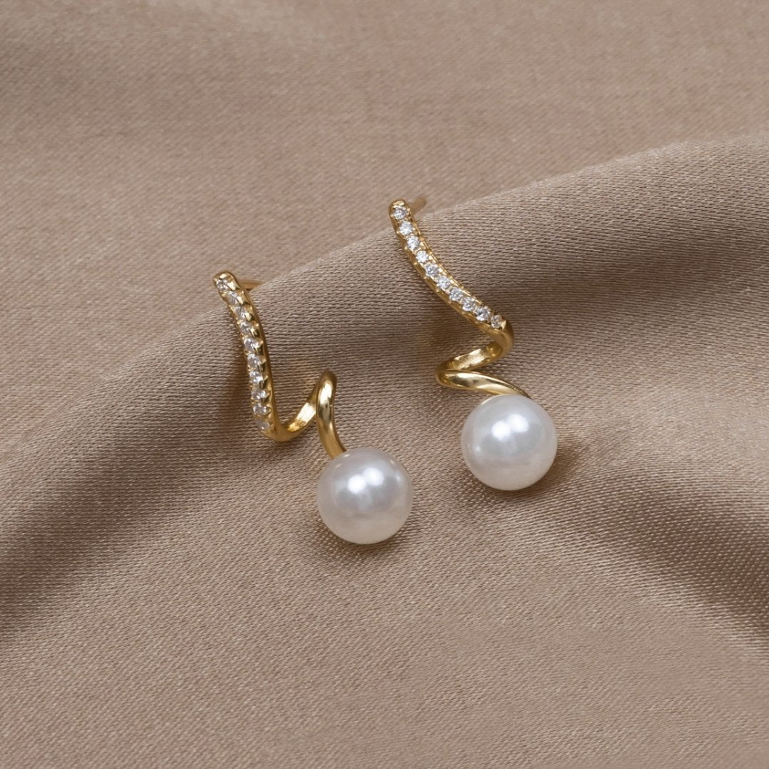 Tam Pearl Wave Earrings
