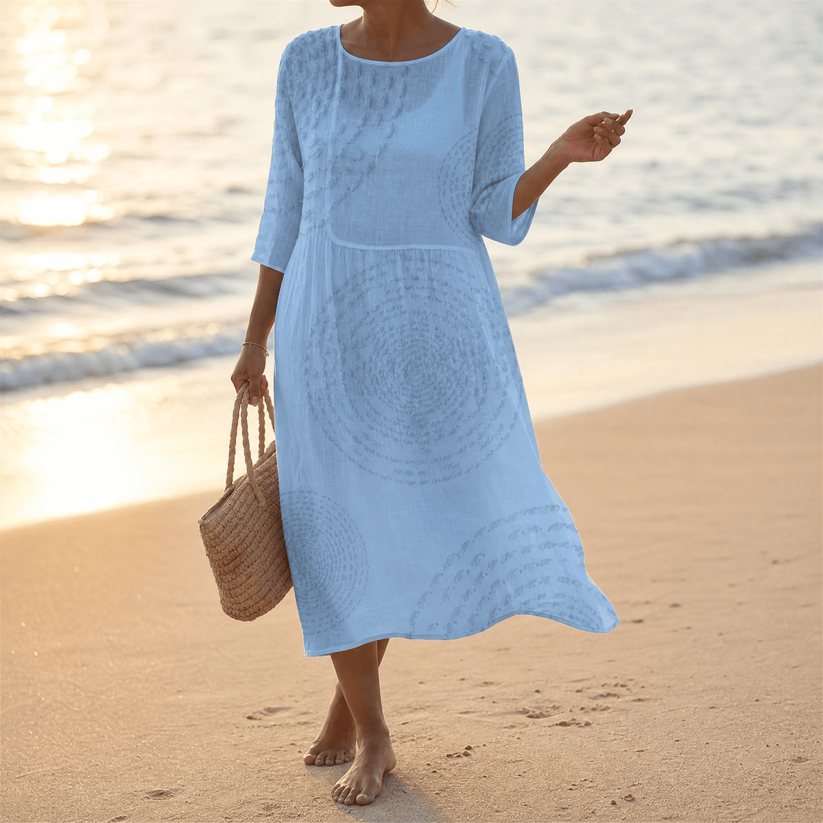 Tessara | Embossed Texture Midi Dress