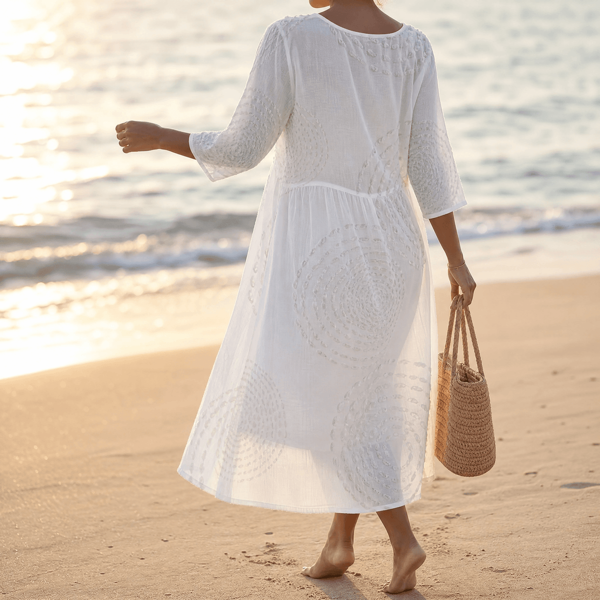 Tessara | Embossed Texture Midi Dress