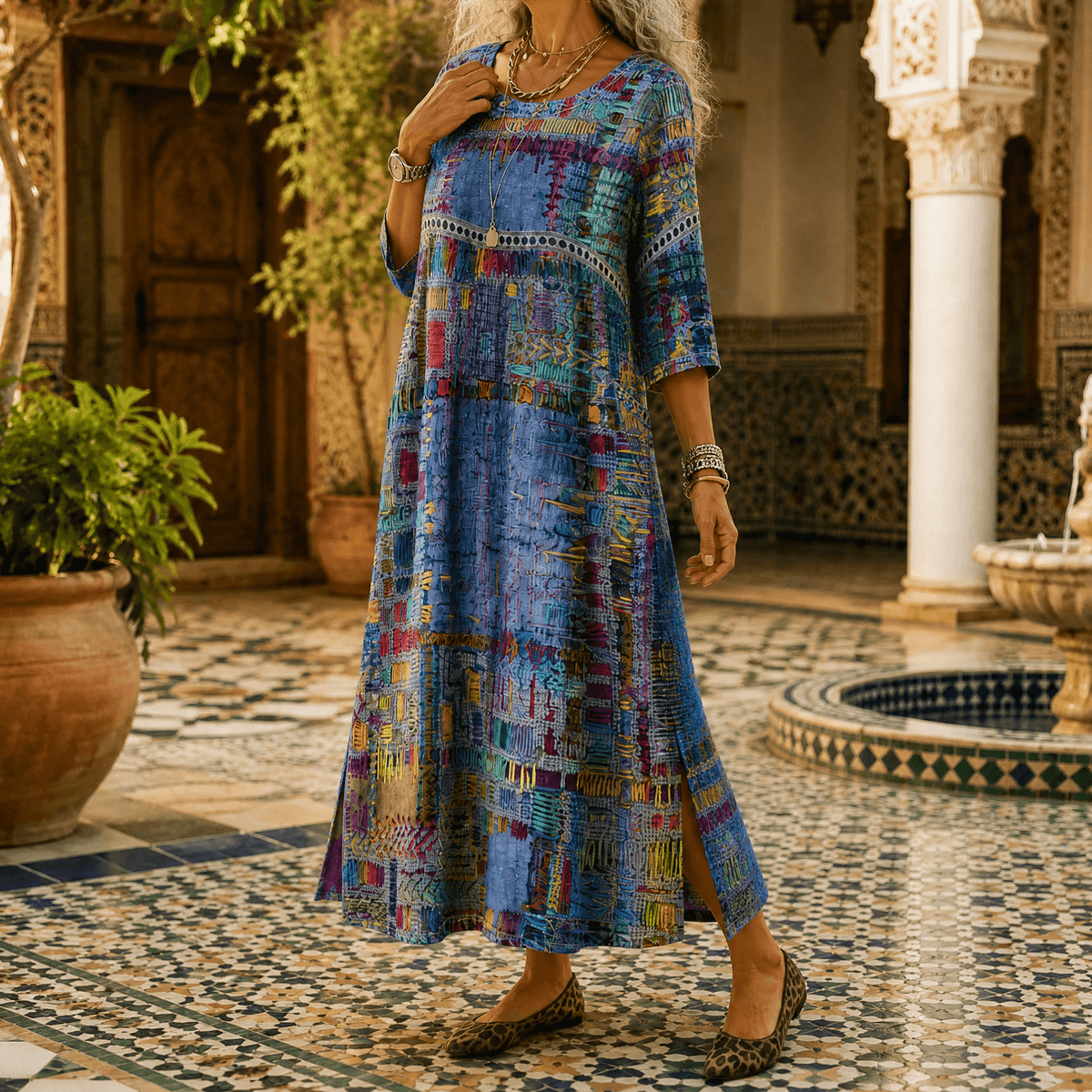 Tessara | Painterly Patchwork Dress