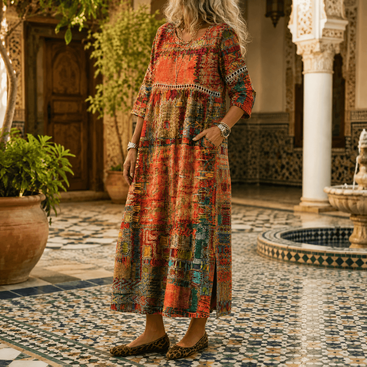 Tessara | Painterly Patchwork Dress