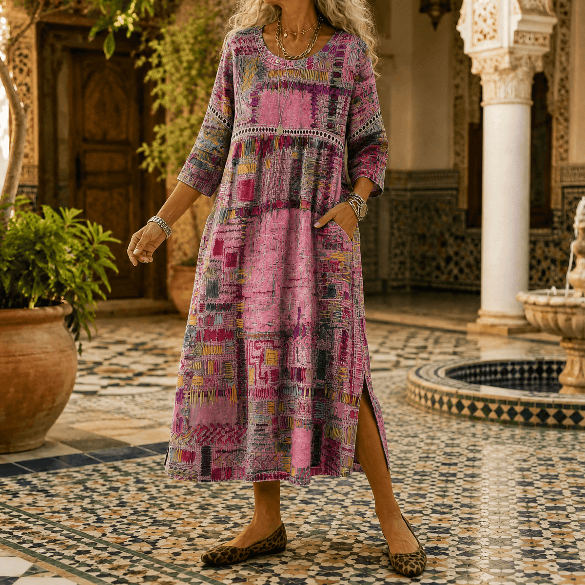 Tessara | Painterly Patchwork Dress