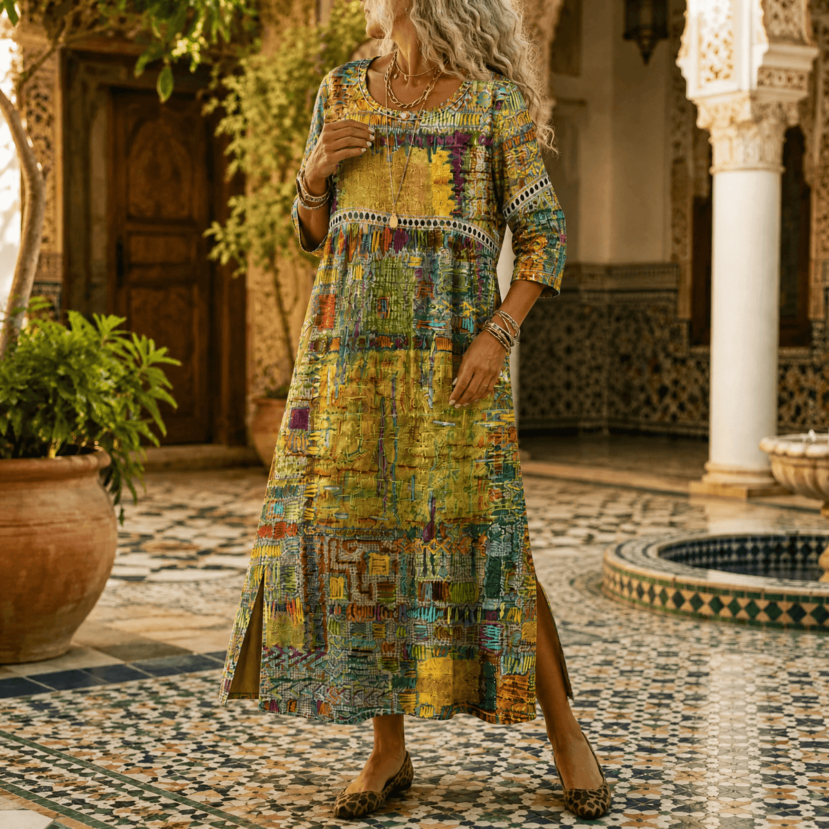 Tessara | Painterly Patchwork Dress