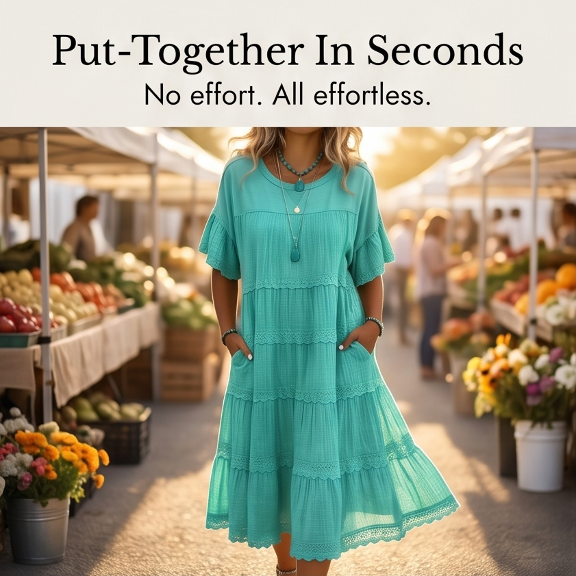 Sundara | Tiered Lace Midi Dress