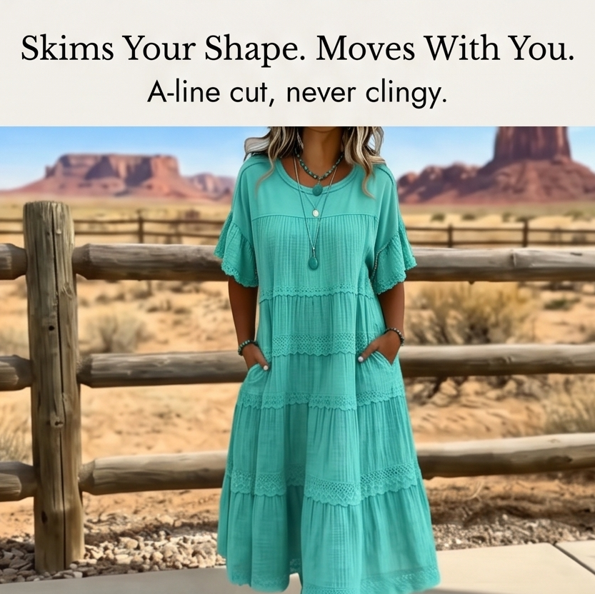 Sundara | Tiered Lace Midi Dress