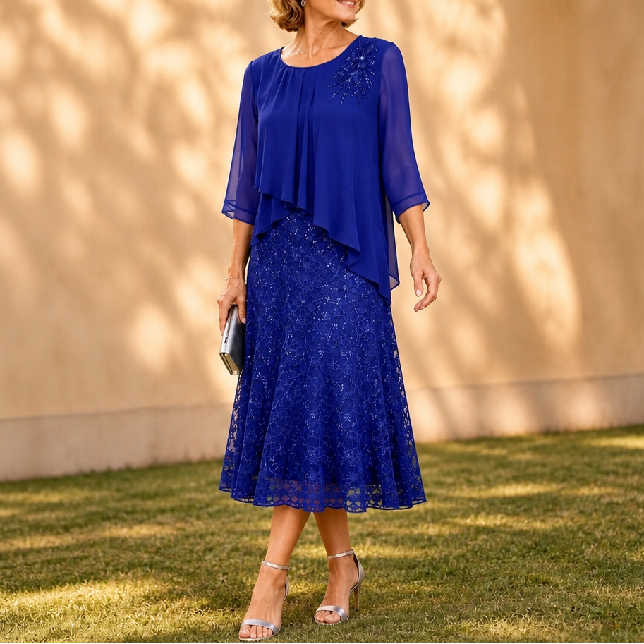 Elavine | Lace Overlay Dress