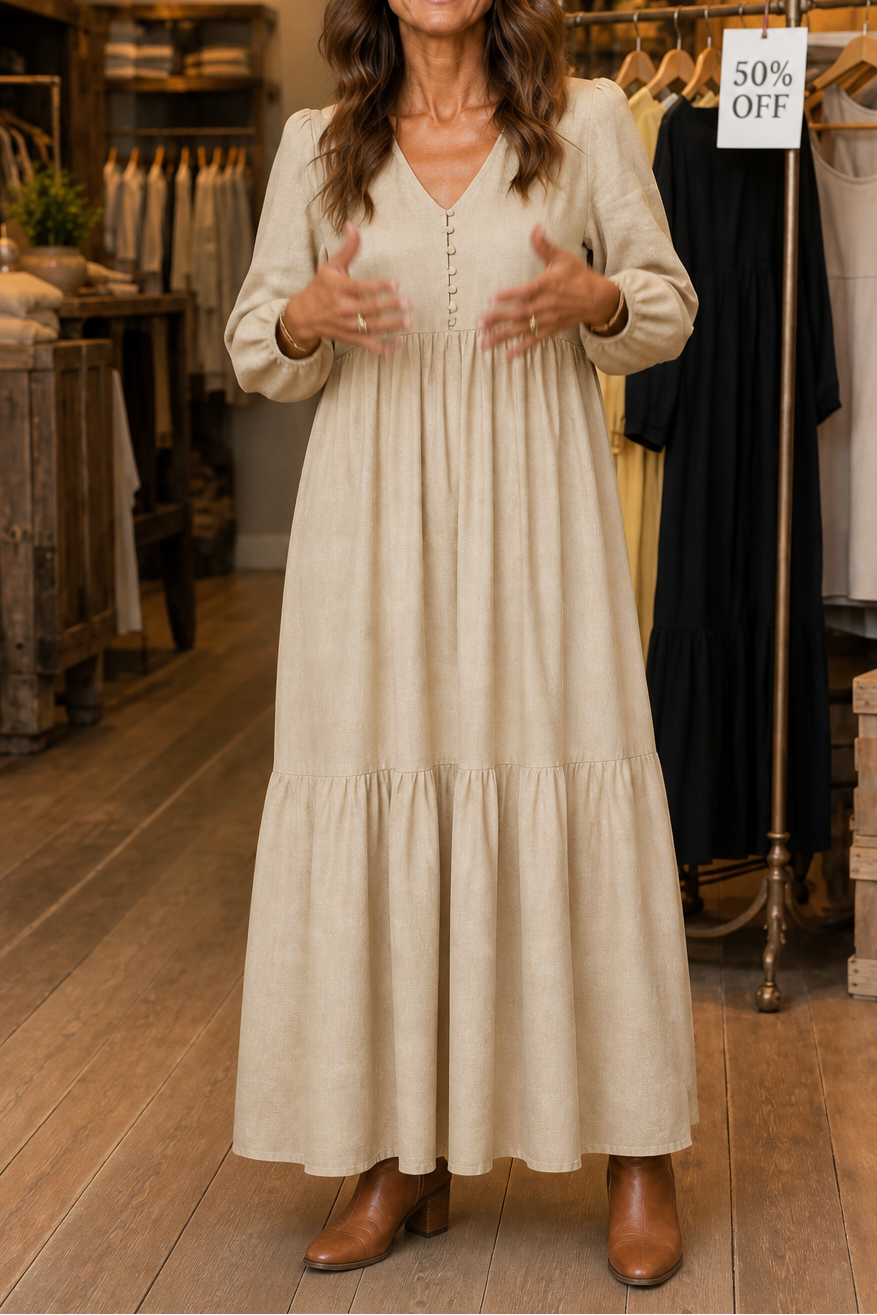Isabelle | Relaxed V-Neck Maxi Dress