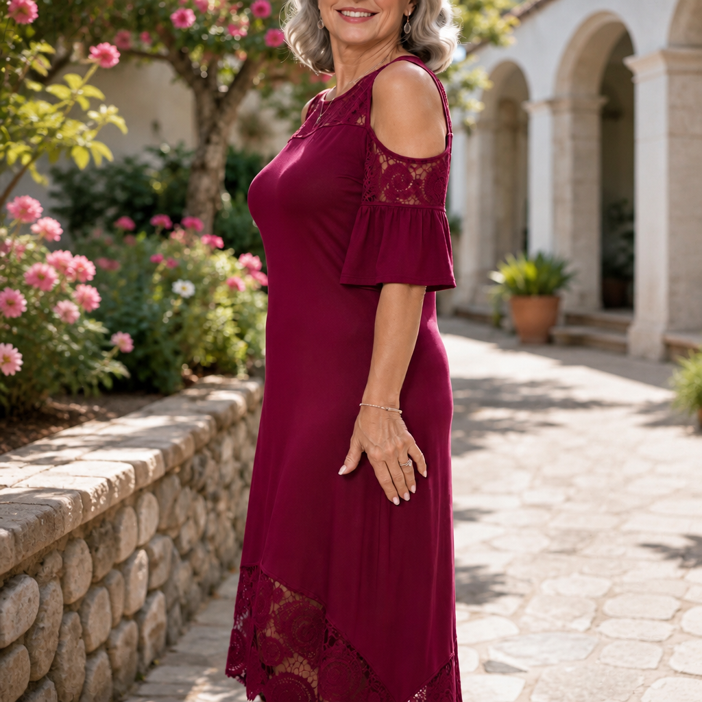 Bella | Off-Shoulder Lace Midi