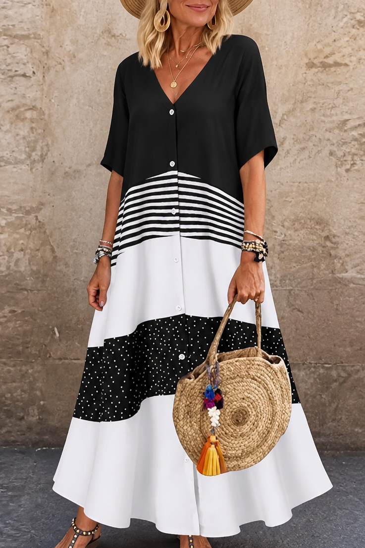 Adeline | Button-Up Maxi Dress