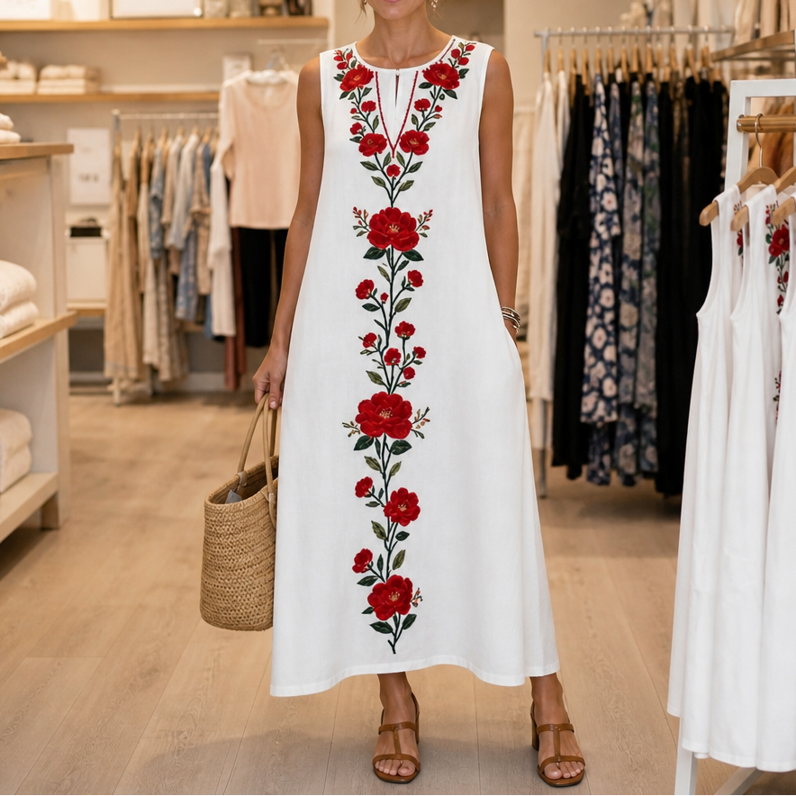 Vivienne | Embroidered Maxi Dress