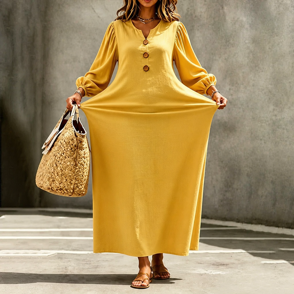 Everly | Puff Sleeve Maxi Dress