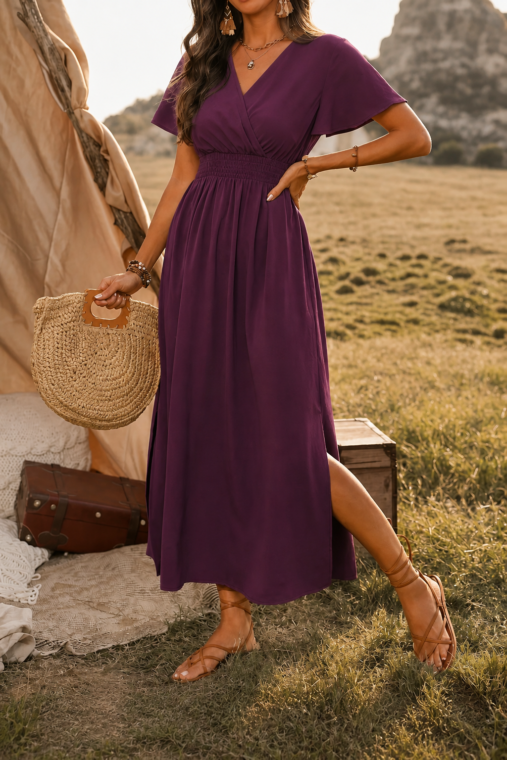 Lunetta | Button-Front Maxi Dress