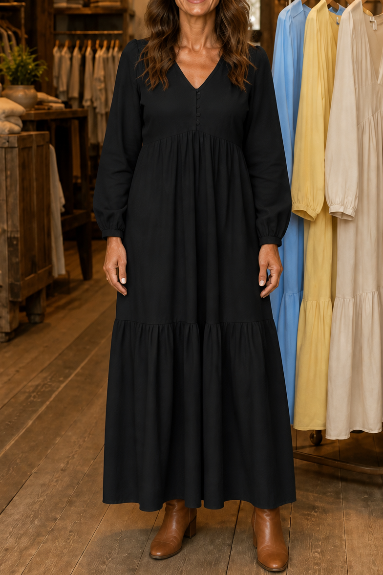 Isabelle | Relaxed V-Neck Maxi Dress