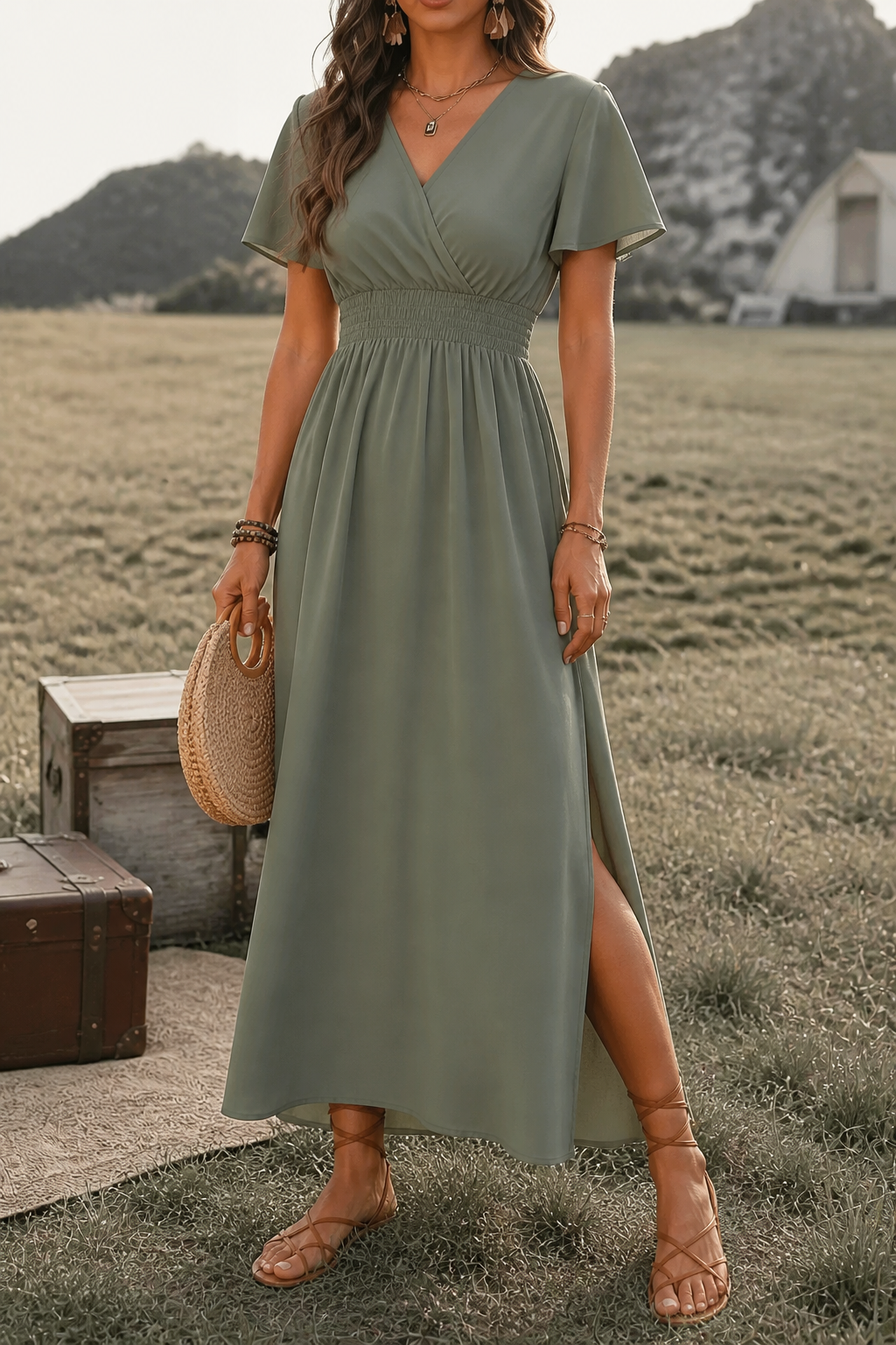 Lunetta | Button-Front Maxi Dress