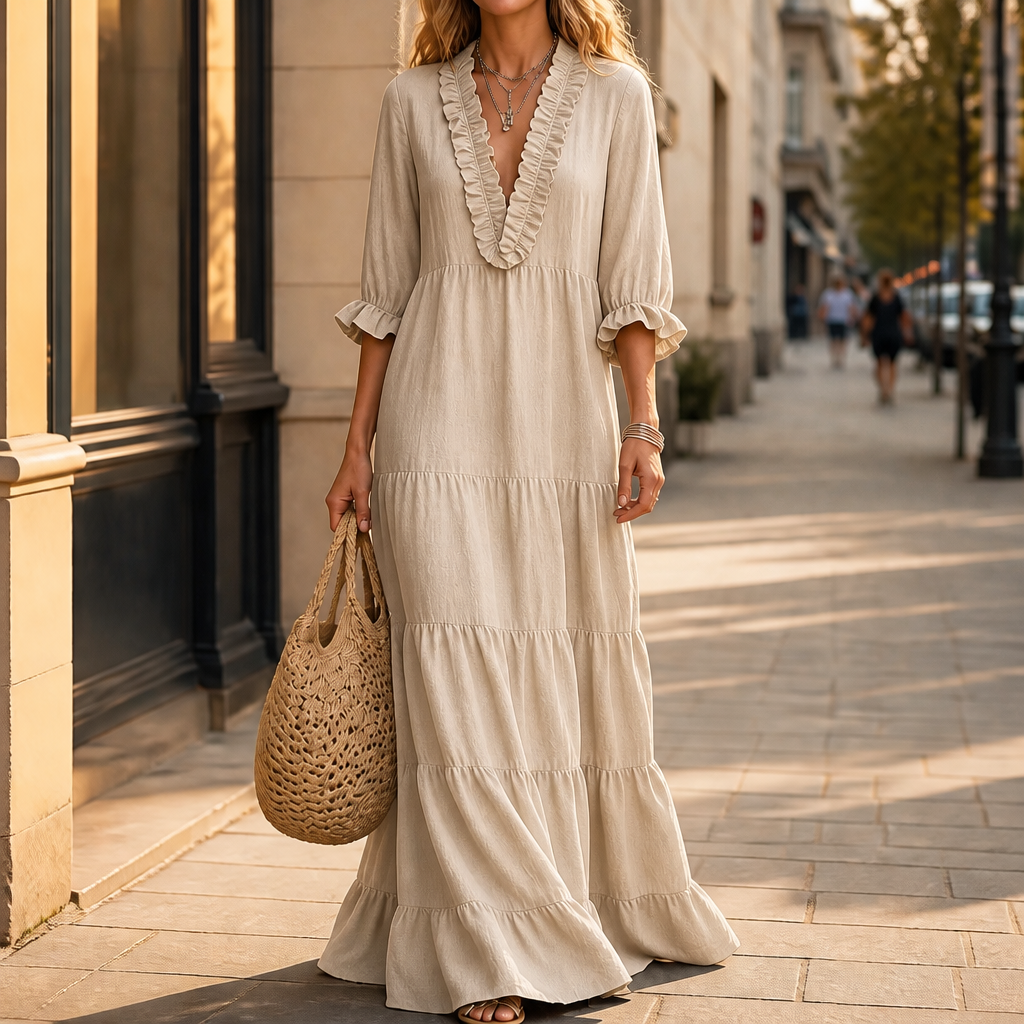 Veluna | Tiered Maxi Dress