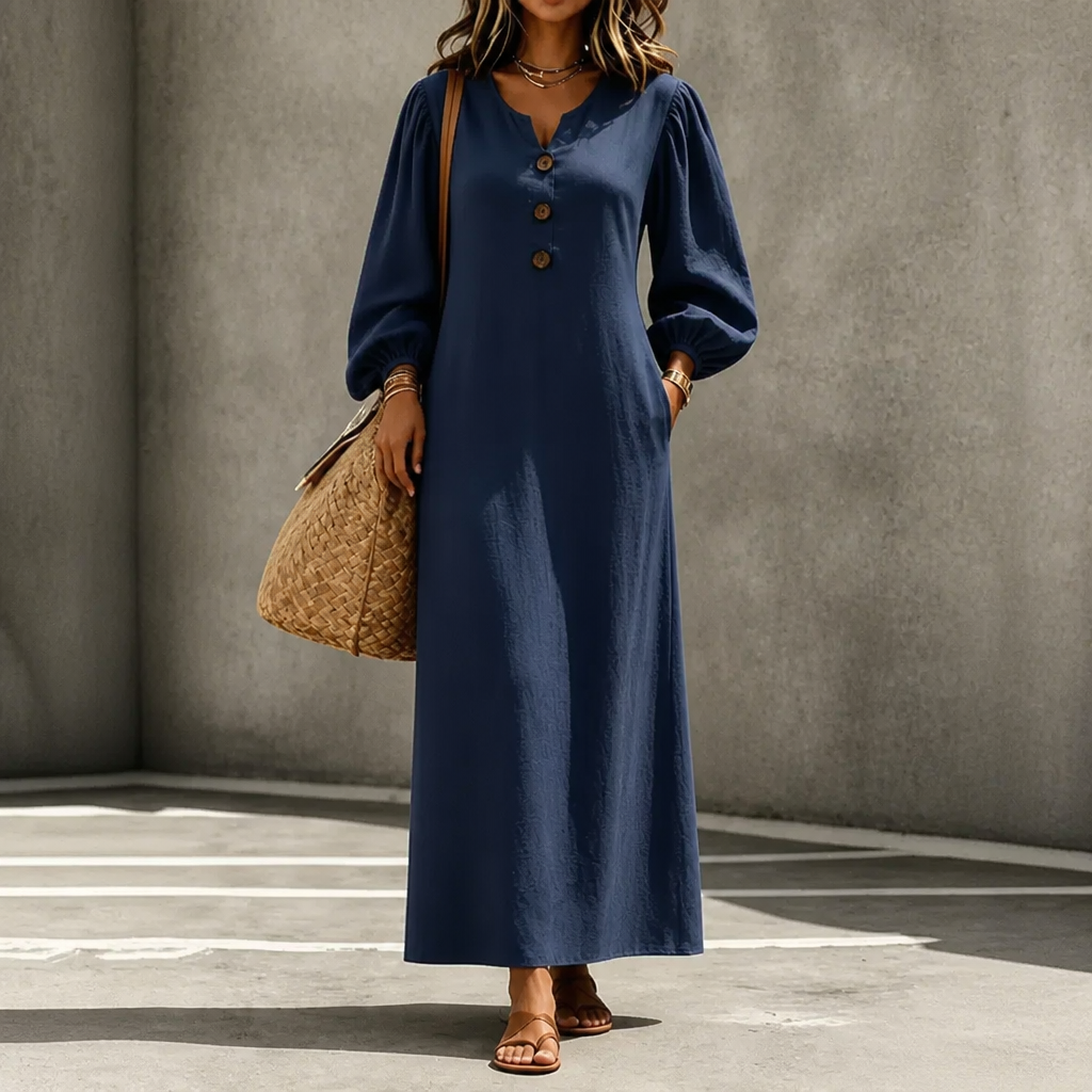 Everly | Puff Sleeve Maxi Dress