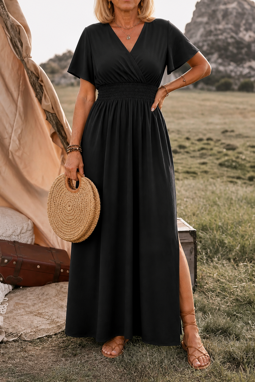 Lunetta | Button-Front Maxi Dress