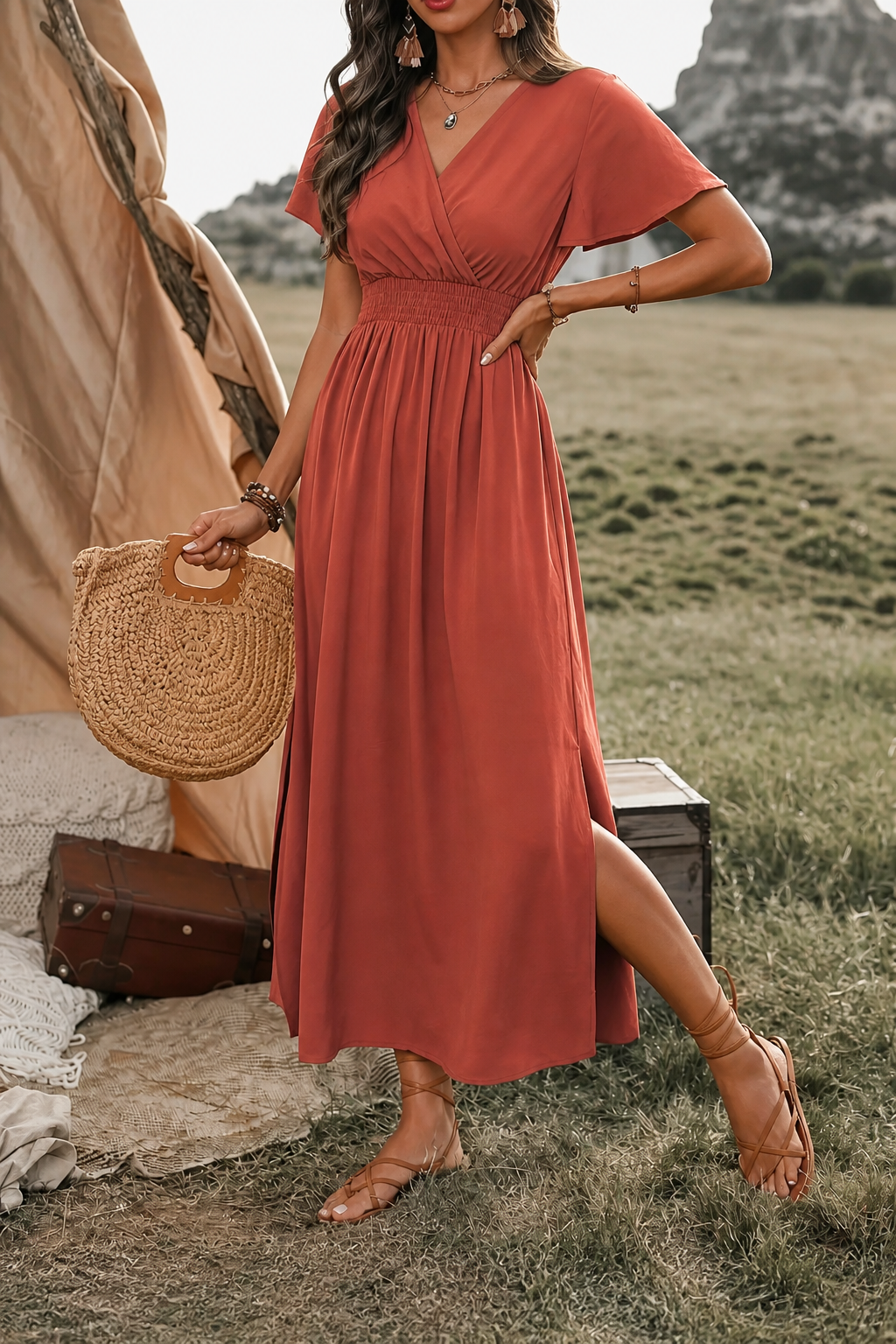Lunetta | Button-Front Maxi Dress