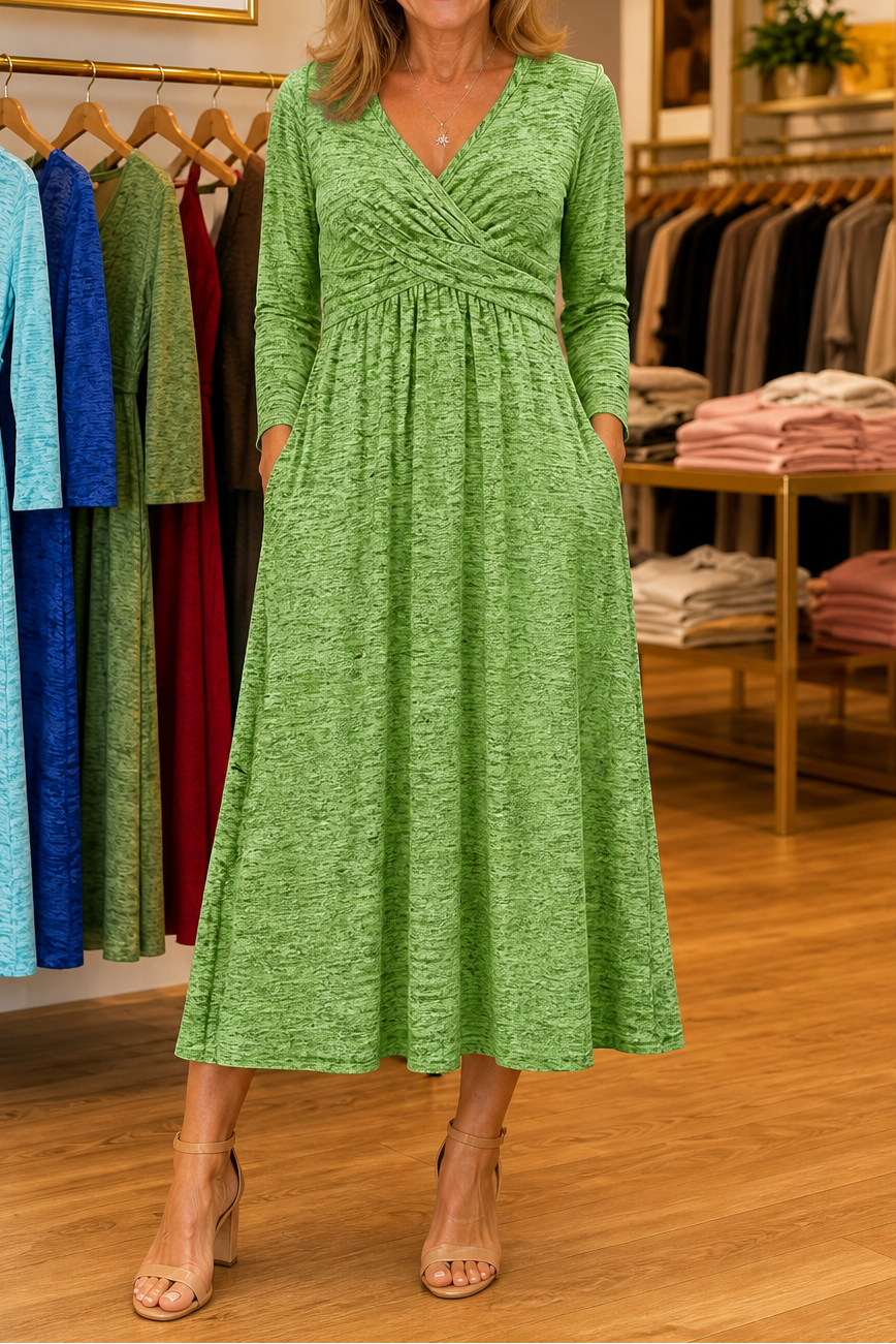 Adriana | Wrap-Front Midi Dress