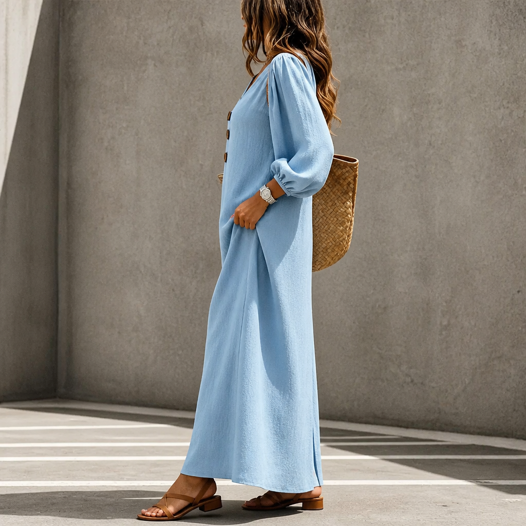 Everly | Puff Sleeve Maxi Dress