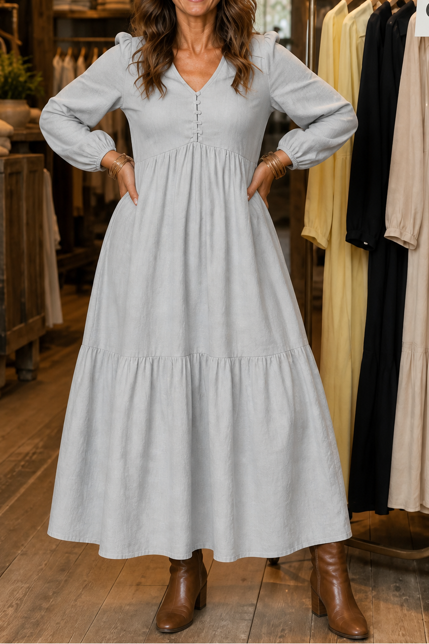 Isabelle | Relaxed V-Neck Maxi Dress