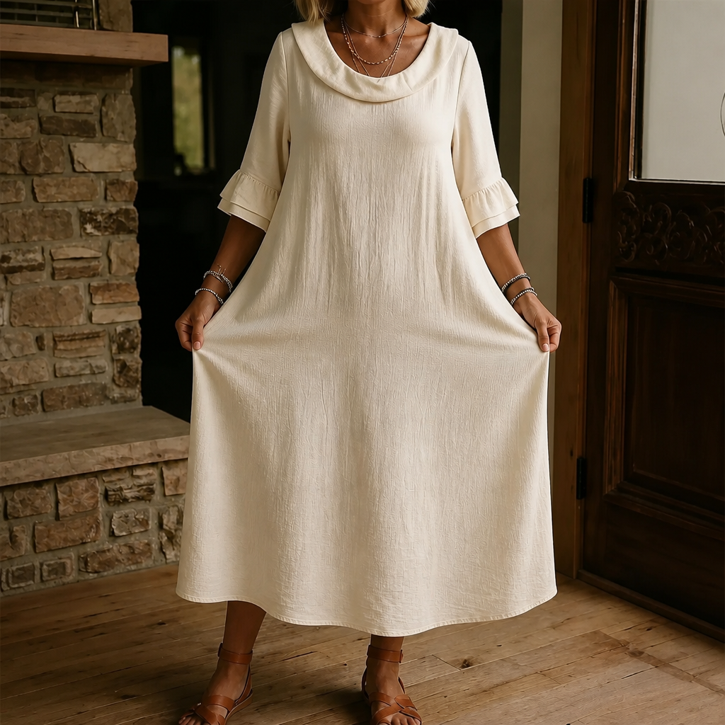 Adeline | Cowl-Neck Midi Dress
