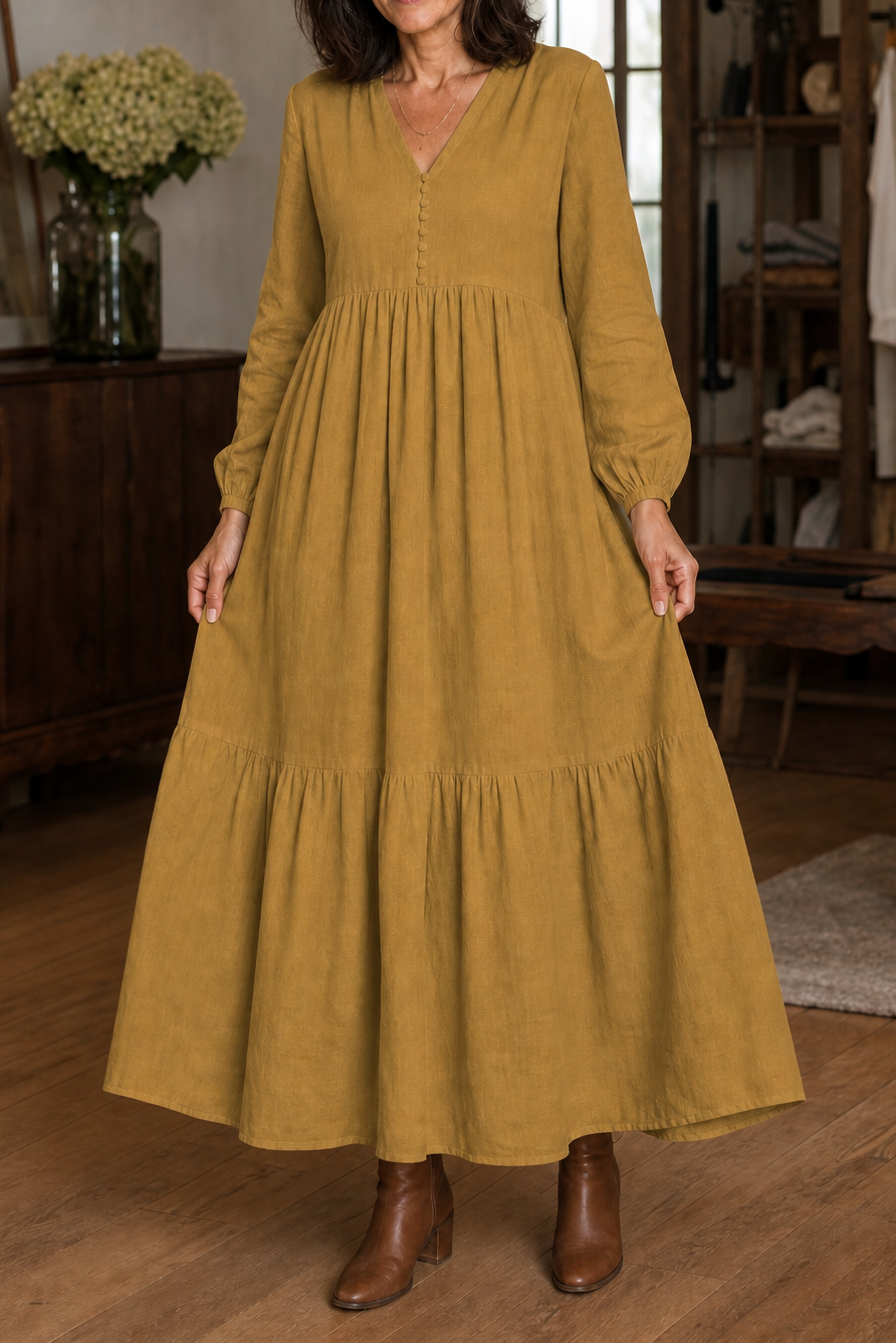 Isabelle | Relaxed V-Neck Maxi Dress