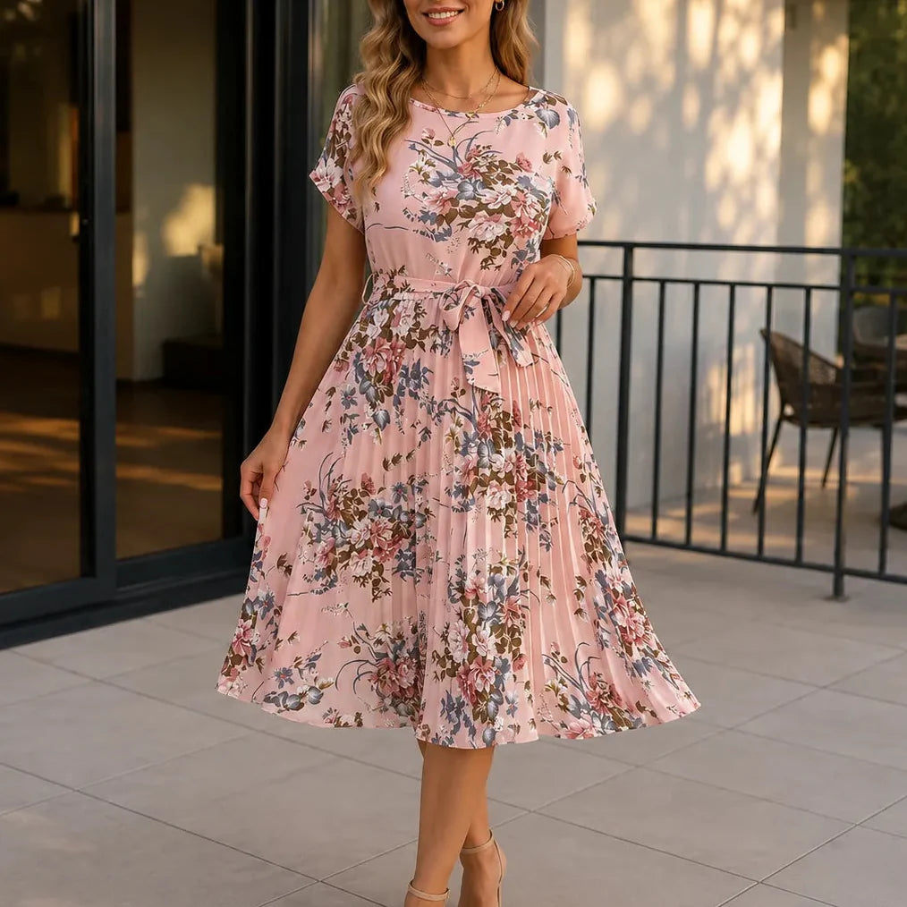 Florenza | Pleated Floral Midi Dress