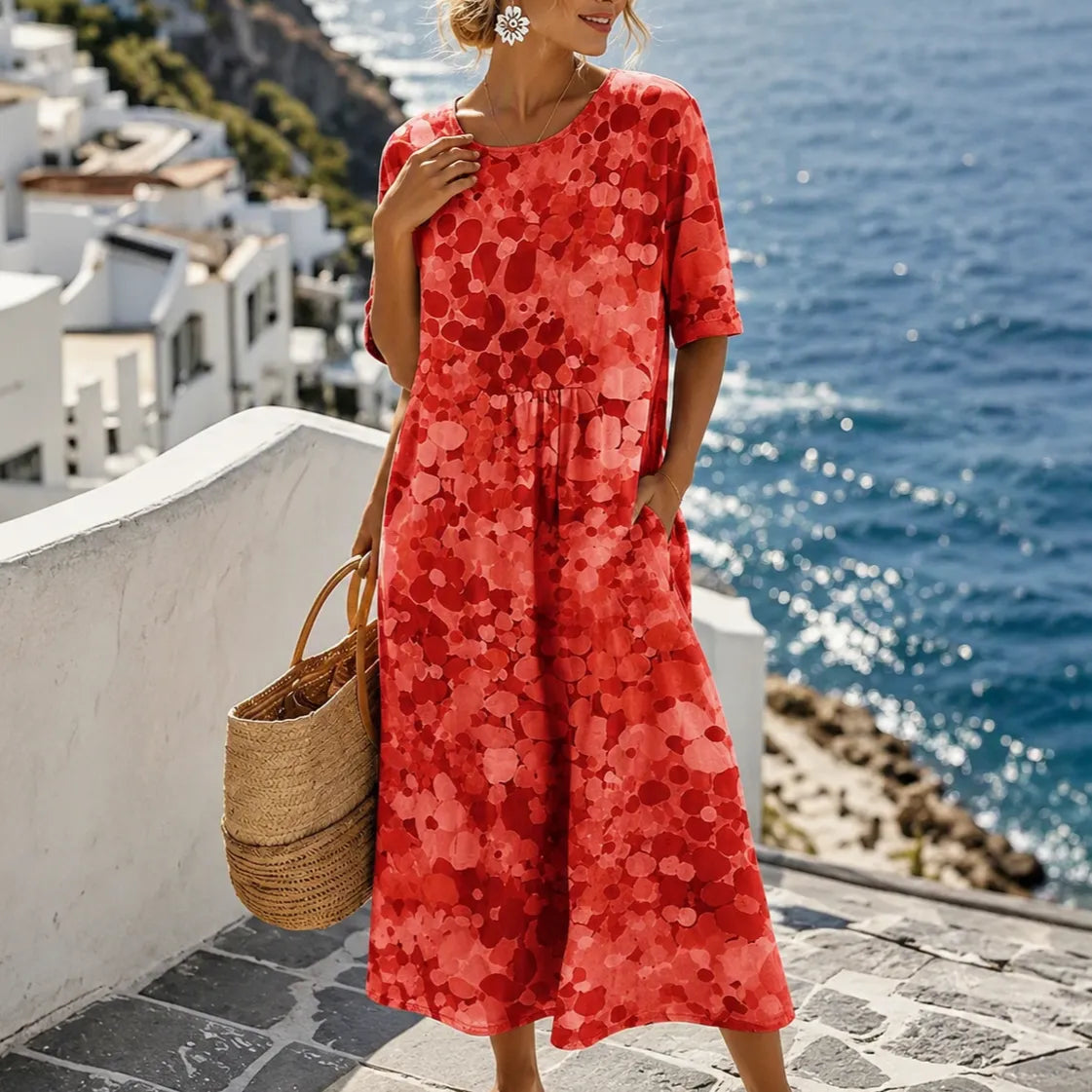 Marivella | Floral Loose Midi Dress