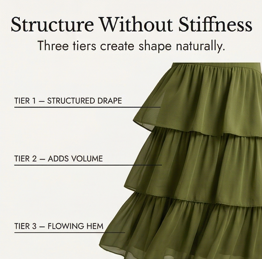 Velara | Tiered Chiffon Maxi Dress