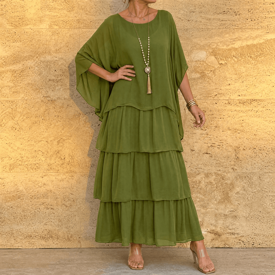 Velara | Tiered Chiffon Maxi Dress
